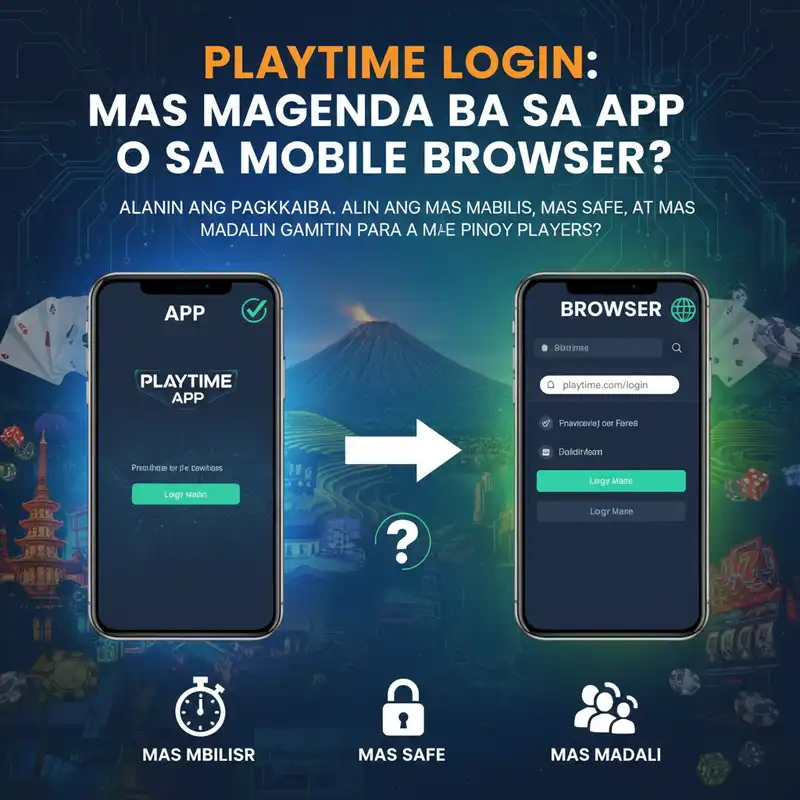 Playtime App Login Comparison Mobile vs Browser